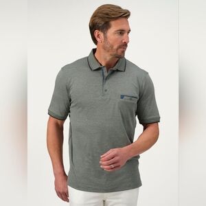 NWT Men's Textured Polo Shirt (Forest) - Garnet